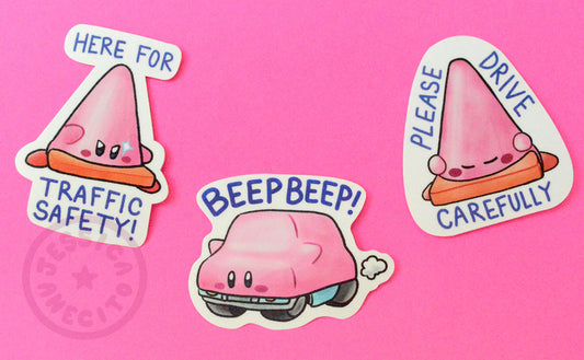 Traffic Safety Kirby Sticker Set